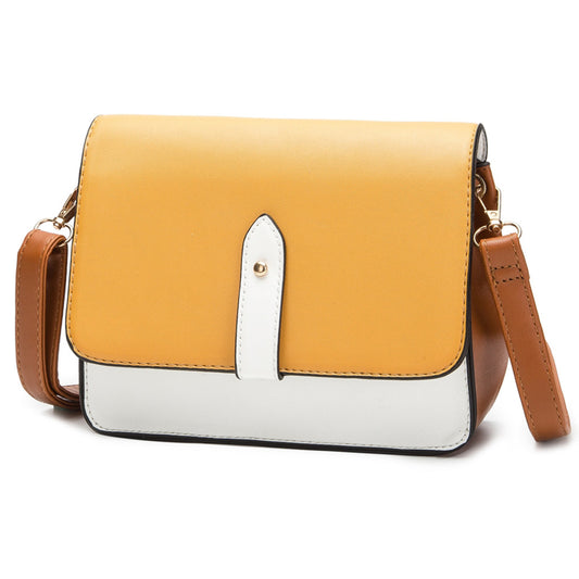 Mustard Crossbody Bag – Sleek Style And Snake Panel Detail