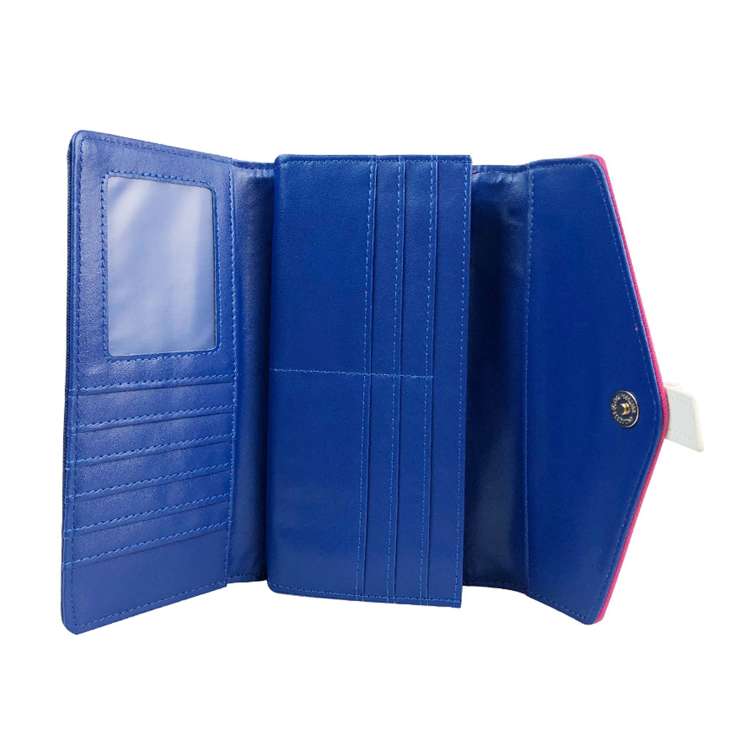 Large Tri-Fold Purse | Vibrant Fuchsia Statement