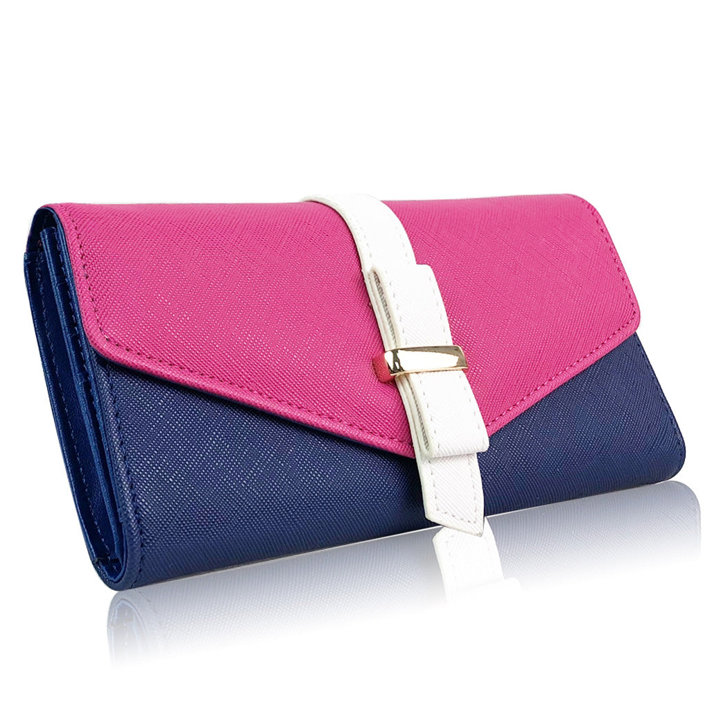 Large Tri-Fold Purse | Vibrant Fuchsia Statement
