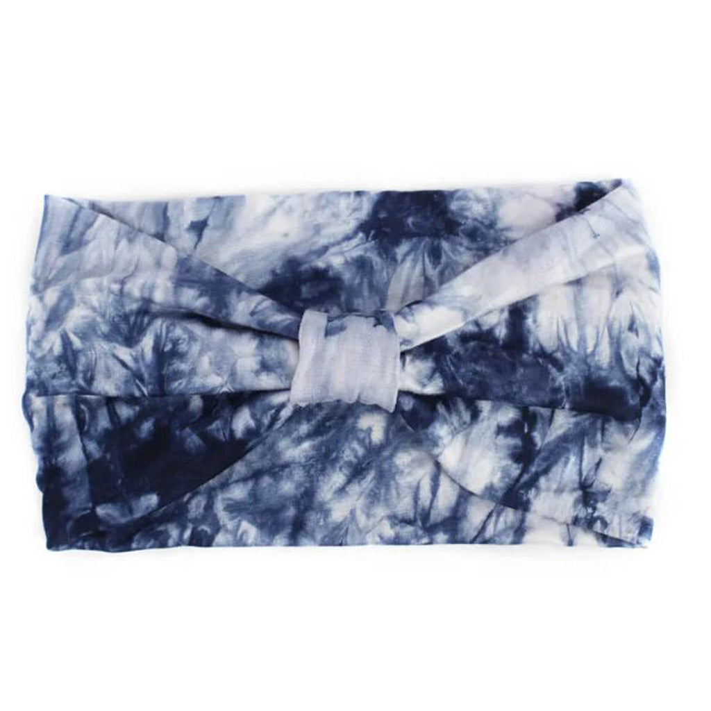 WIDE KNOTTED HEADBAND 5% SPANDEX BLUE