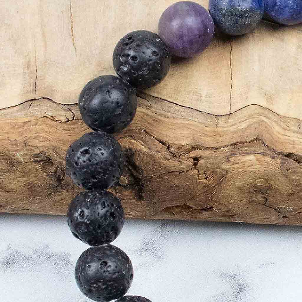 Spiritual Gemstone Chakra Bracelet | Lava & Tiger Eye