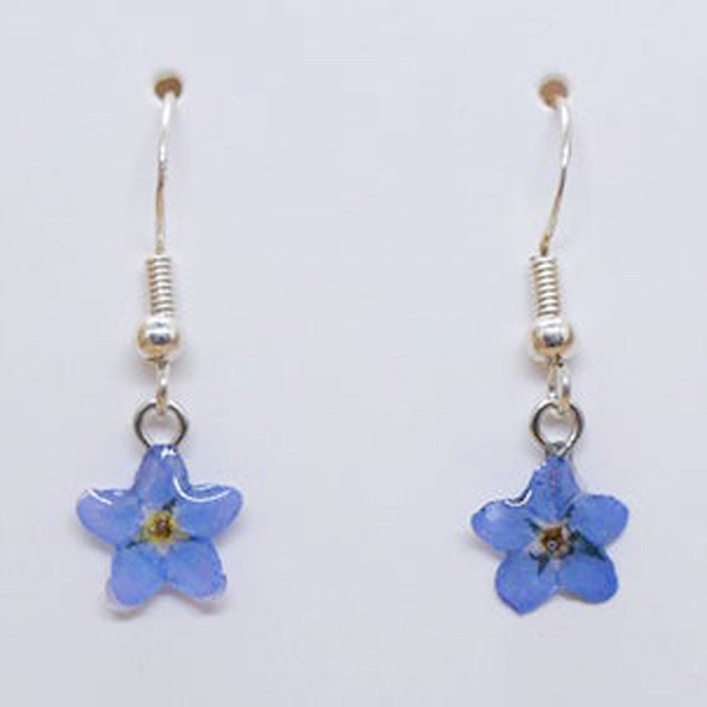 925 SILVER SIMPLE FORGET ME NOT FLOWER EARRINGS