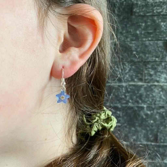 Handmade 925 Silver Flower Earrings | Single Forget Me Not