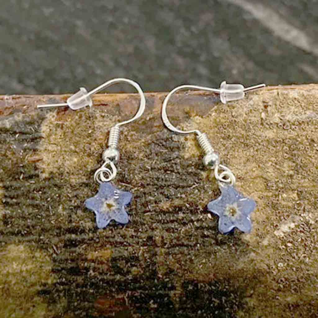925 SILVER SIMPLE FORGET ME NOT FLOWER EARRINGS