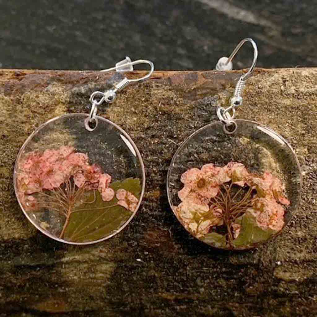 925 SILVER CIRCLE BOUQUET FLOWER EARRINGS