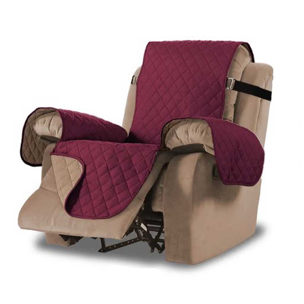 QUILTED RECLINER CHAIR COVER PROTECTION FROM PET HAIR + LINT