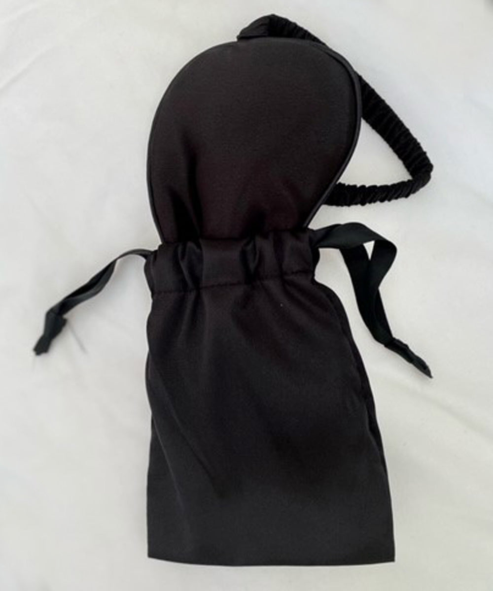 SATIN SLEEP EYE MASK SET BLACK