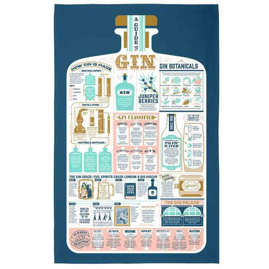 Guide to Gin and Tonic Cotton Art Tea Towel