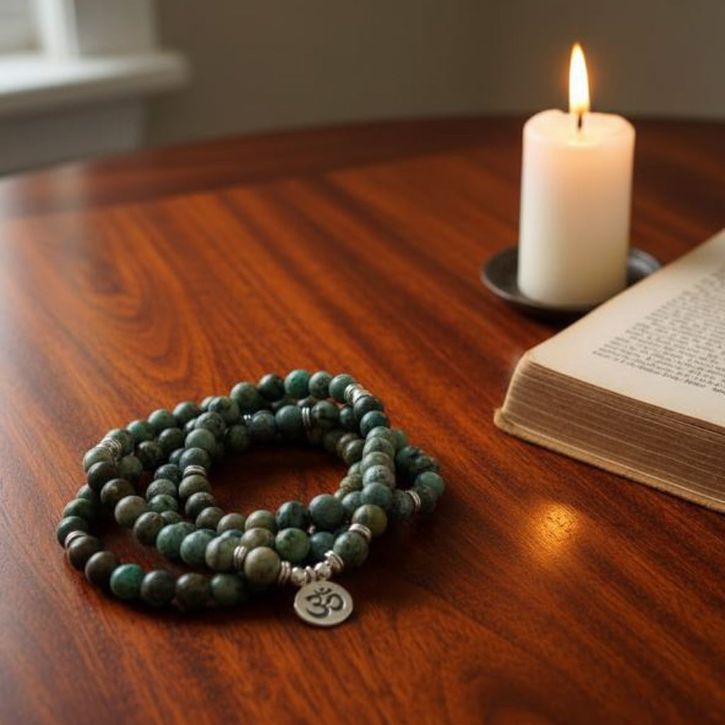 NATURAL GEMSTONE BEAD NECKLACE AFRICAN TURQUOISE