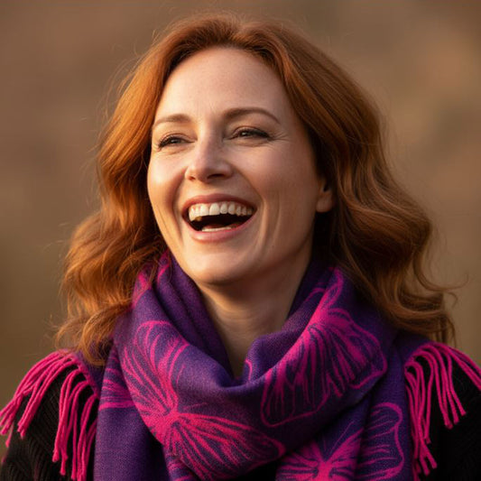 Cashmere Blend Scarf | Pink Butterfly