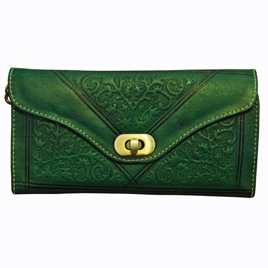 MOROCCAN LEATHER PURSE GREEN