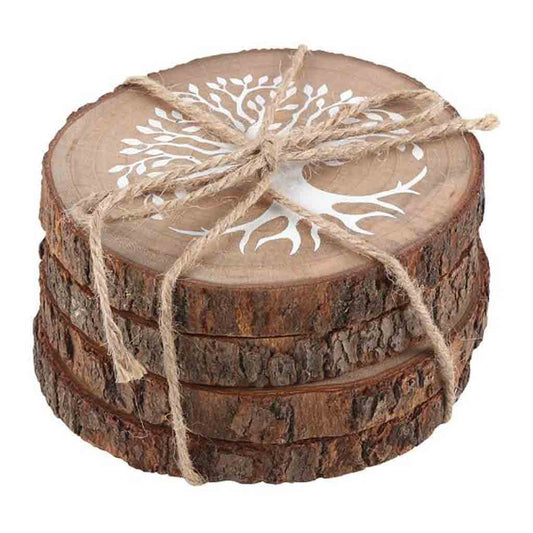 COASTERS PACK OF 4 BARK EDGING TREE OF LIFE