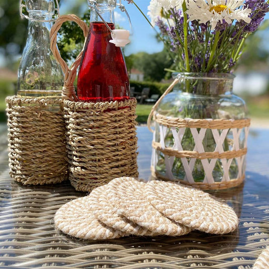 COASTERS PACK OF 4 WOVEN JUTE