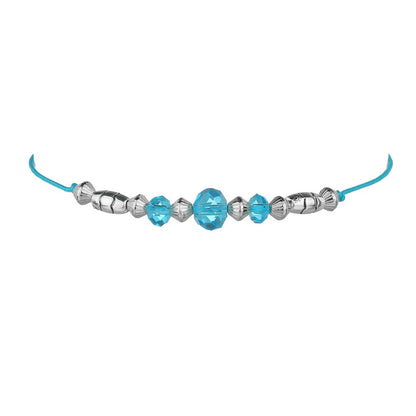 ANKLET 3 PIECE TEAL ROPE STARFISH + BEADS