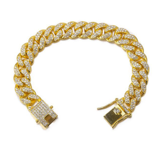 ANKLET 18K GOLD PLATED MIAMI CUBAN CHAIN CZ