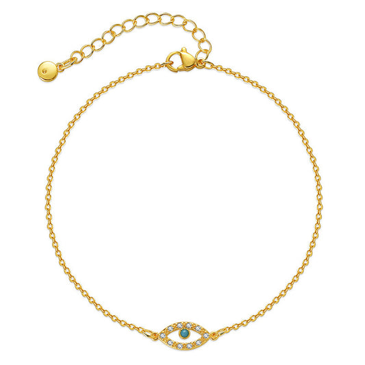 18K Gold Plated Evil Eye Anklet