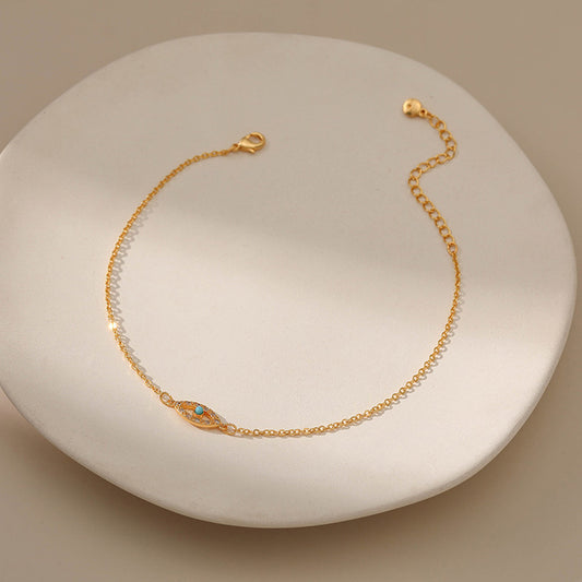 18K Gold Plated Evil Eye Anklet