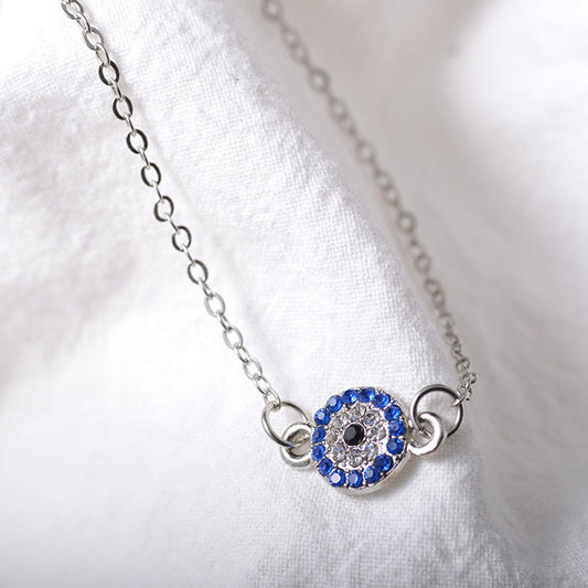 Silver Plated Evil Eye Lucky Charm Anklet