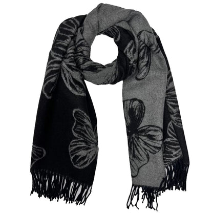 Cashmere Blend Reversible Scarf | Black Butterfly