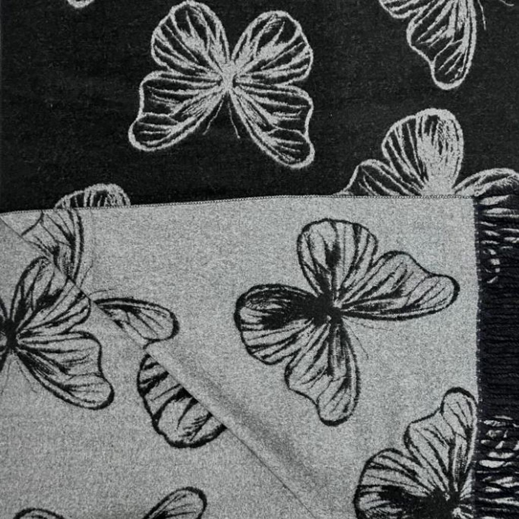 Cashmere Blend Reversible Scarf | Black Butterfly