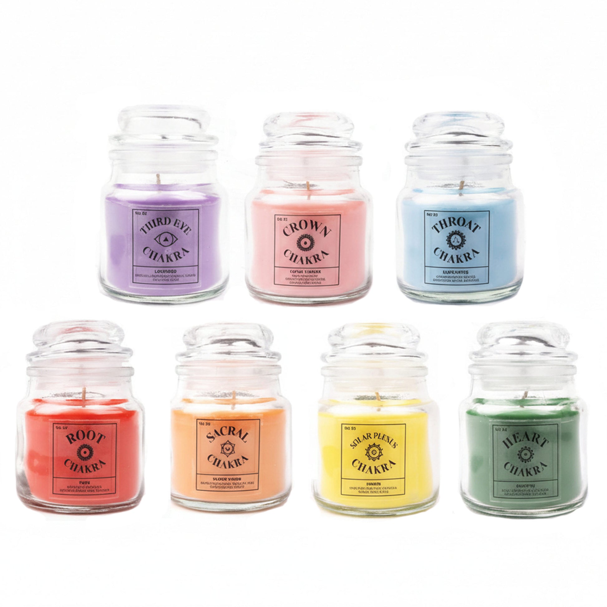 Myga 7 chakra scented candle set with soy wax and essential oils for yoga and meditation