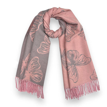 Pink Butterfly Scarf | 30% Cashmere Blend Wrap