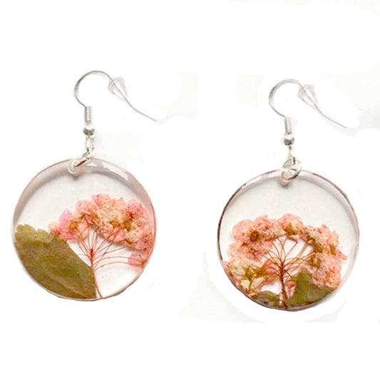 925 SILVER CIRCLE BOUQUET FLOWER EARRINGS