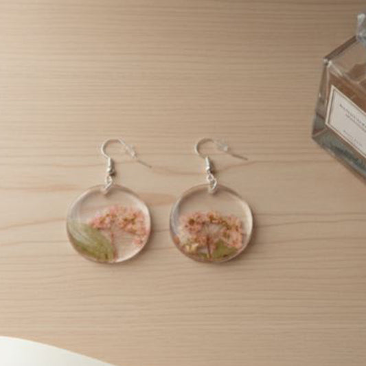 925 SILVER CIRCLE BOUQUET FLOWER EARRINGS