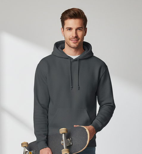 GILDAN HEAVY BLEND HOODIE BLACK PULLOVER HOODED SWEATSHIRT