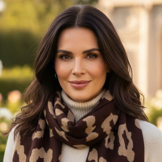 Cashmere Blend Scarf | Leopard Print