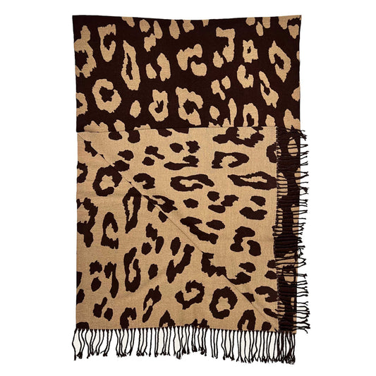 Leopard Print Scarf | 30% Cashmere Blend Wrap