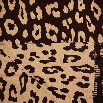 Cashmere Blend Scarf (30%) | Leopard Print In Brown