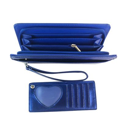 LERAE GLOSS EFFECT BLUE CLUTCH BAG