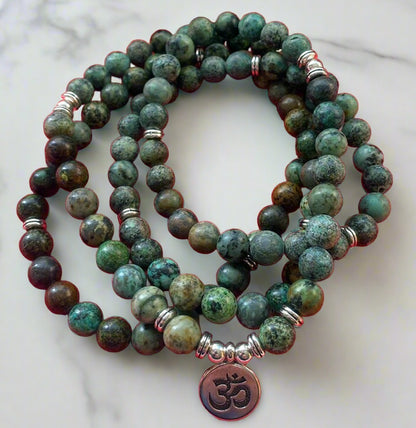 NATURAL GEMSTONE BEAD NECKLACE AFRICAN TURQUOISE