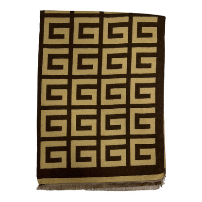 Coffee Maze Scarf | 20% Cashmere Blend Luxury