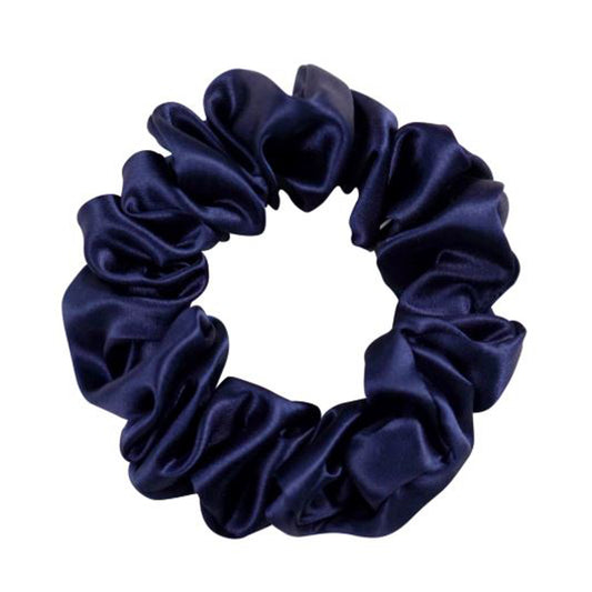 Mulberry Silk Medium Scrunchie Navy Blue