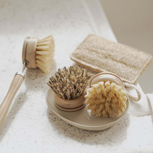 NATURAL DISH BRUSH KITCHEN SET 4 PIECE