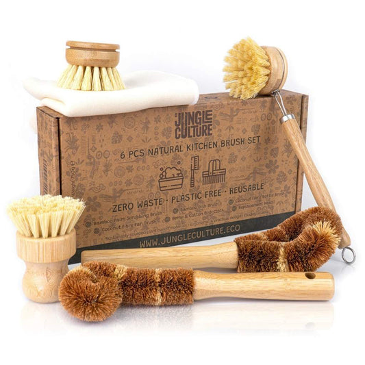 NATURAL DISH BRUSH KITCHEN SET 6 PIECE