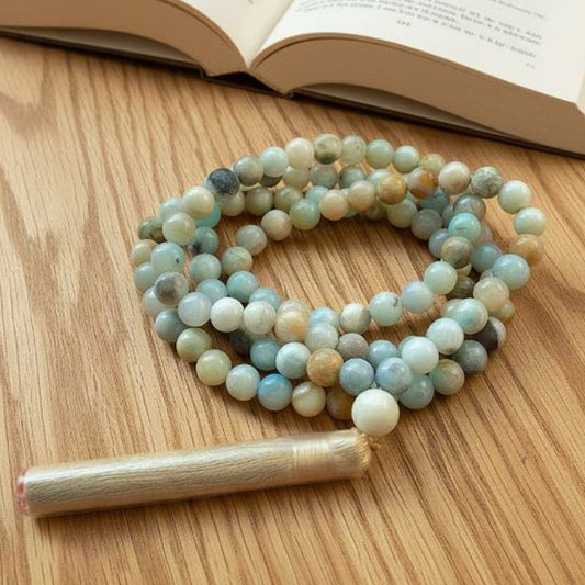 Amazonite Mala Bead Bracelet | 108 Beads for Meditation Luck & Style