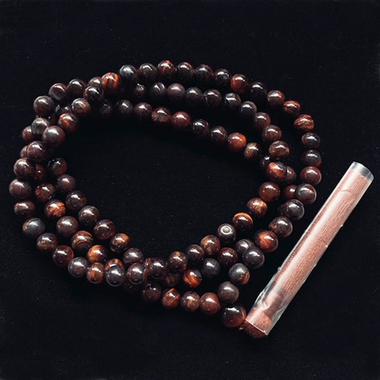 MALA 108 BEAD NECKLACE TIGER'S EYE BROWN OR RED