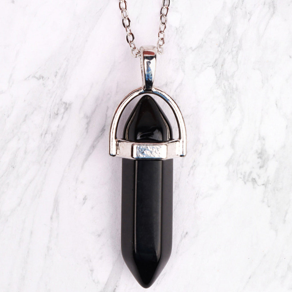 Crystal Pendant Necklace | 5 Gemstone Varieties | Silver Plated