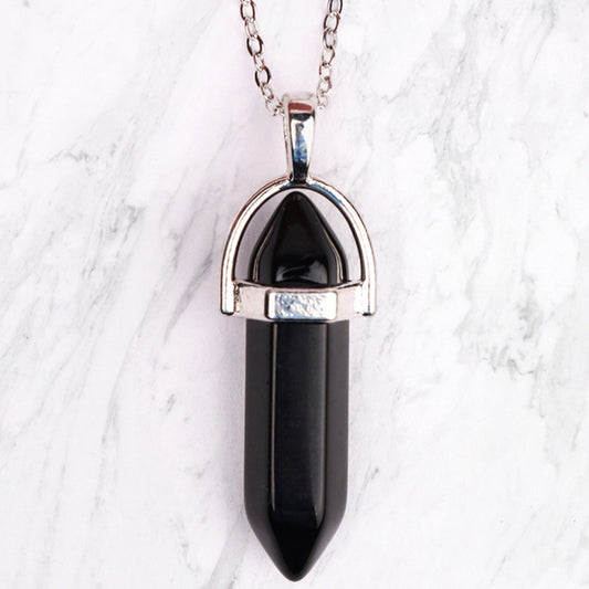 Crystal Pendant Necklace | 5 Gemstone Varieties | Silver Plated