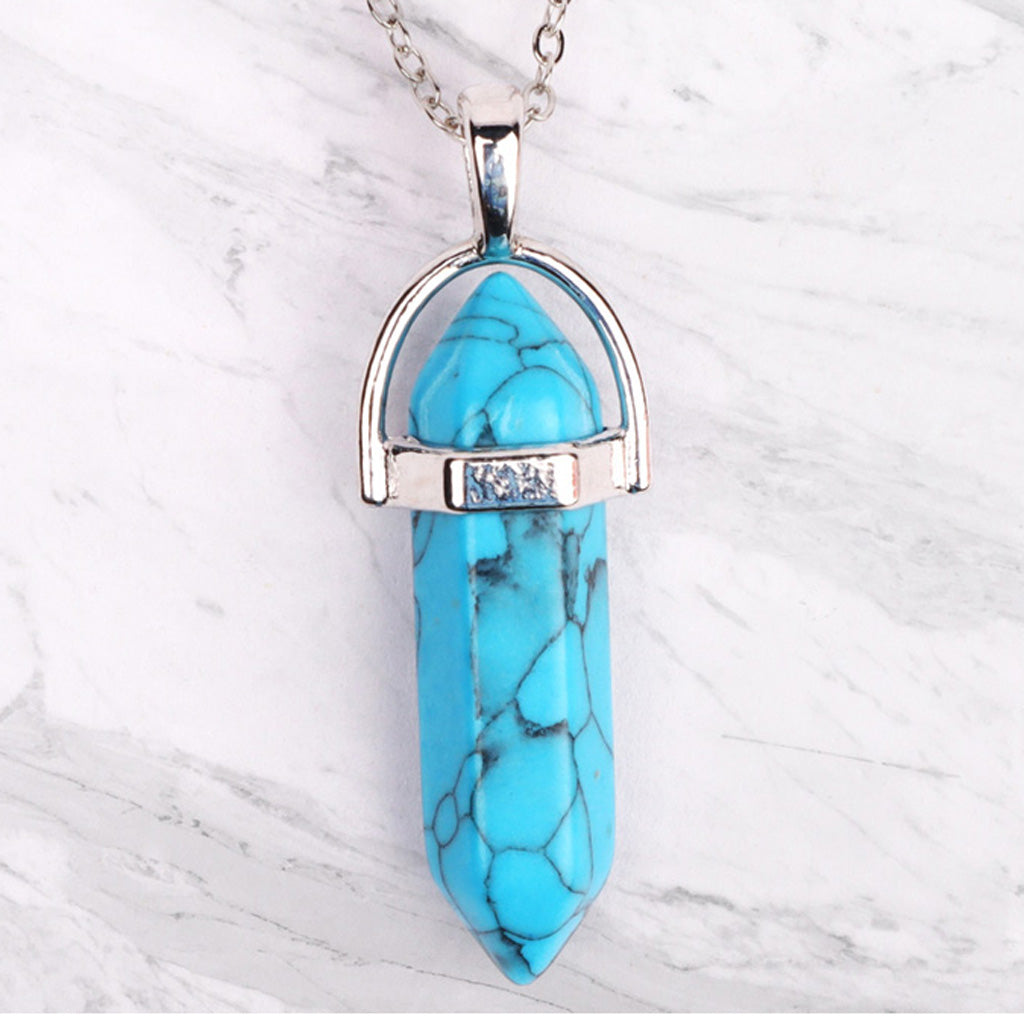 Crystal Pendant Necklace | 5 Gemstone Varieties | Silver Plated