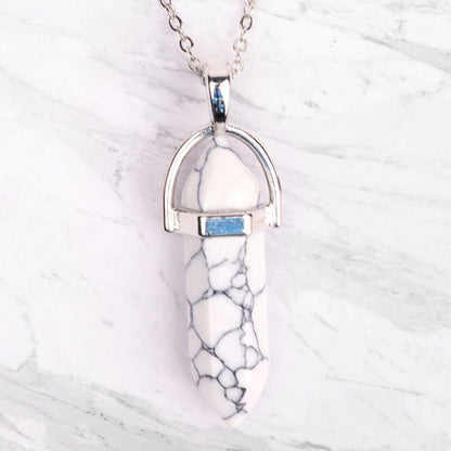 Crystal Pendant Necklace | 5 Gemstone Varieties | Silver Plated