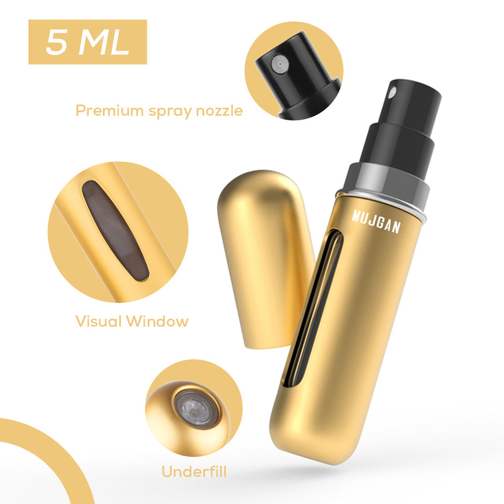 MINI PORTABLE REFILLABLE PERFUME BOTTLE GOLD