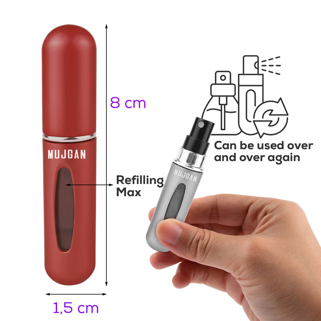 MINI PORTABLE REFILLABLE PERFUME BOTTLE RED