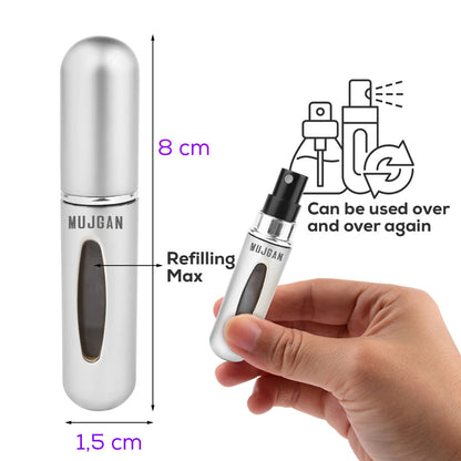 MINI PORTABLE REFILLABLE PERFUME BOTTLE SILVER