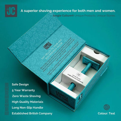 Reusable Metal Safety Razor for Men & Women | Ocean Teal