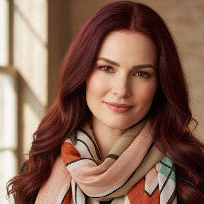 Earth Tones Rectangle Scarf – Soft Viscose in Warm Browns