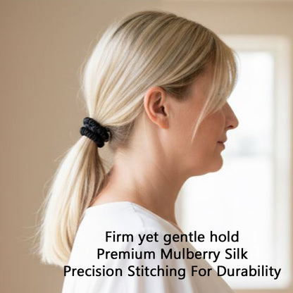 Mulberry Silk Skinny Scrunchies | 22 Momme Set of 3 | Anti-Breakage Hair Ties